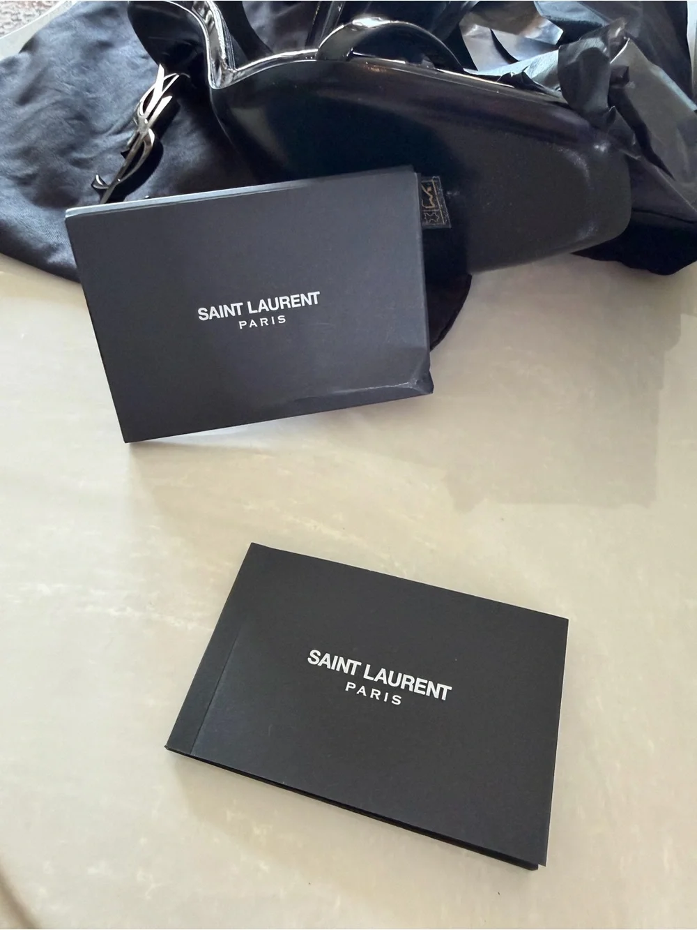 Saint Laurent Black Patent Opyum Logo Stiletto heels - Picture 9 of 10